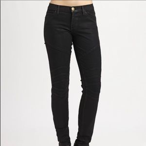Current Elliot SZ 24 Black/Navy Moto Ankle Skinny Jeans
